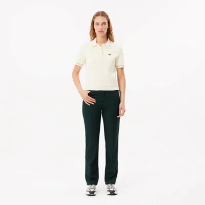 Lacoste Women's Straight Fit Topstitch Detail Pants - 36 In Green