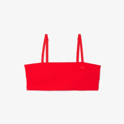 Lacoste Women's Strappy Sports Bra In Red