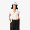 Lacoste Women's Stretch Mini Piqué Wrap Polo - 44 In White