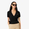 Lacoste Women's Stretch Mini Piqué Wrap Polo - 42 In Black