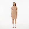 Lacoste Women's Slim Fit Stretch Mini Piqué Polo Dress - 36 In Beige