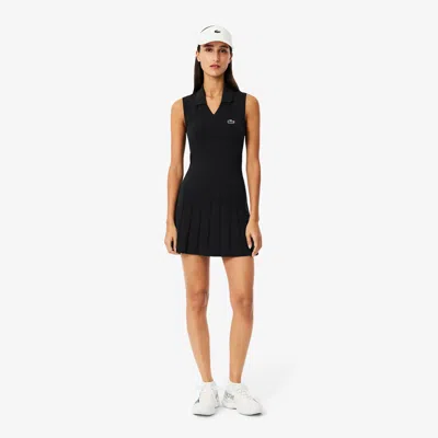 Lacoste Women's Stretch Tennis Dress And Shorts - 4 - 42/44 In Black