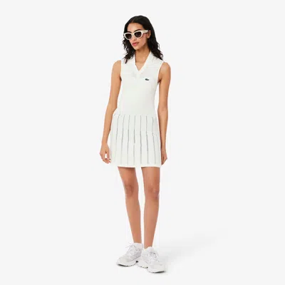 Lacoste Women's Stretch Tennis Dress And Shorts - 2 - 34/36 In White