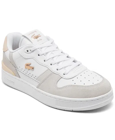 Lacoste Women's T-clip Set Casual Sneakers From Finish Line In White,light Pink
