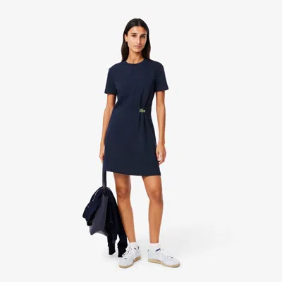 Lacoste Women's T-shirt Dress - 38 In Blue