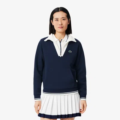 Lacoste Women's Tennis Heritage Uv Protect Sweatshirt - 32 In Blue