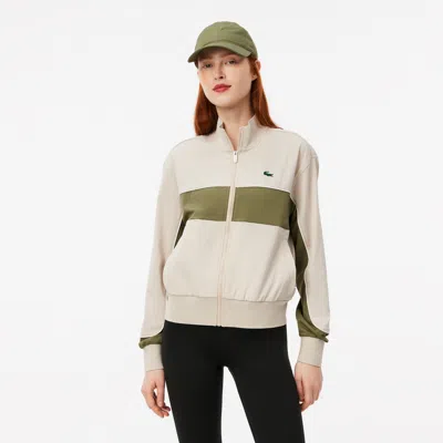 Lacoste Women's Ultra Dry Colorblock Stretch Tennis Jacket - 32 In Grey
