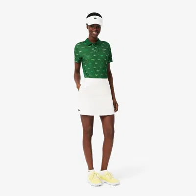 Lacoste Women's Ultra Dry Lined Golf Skirt - 44 In White