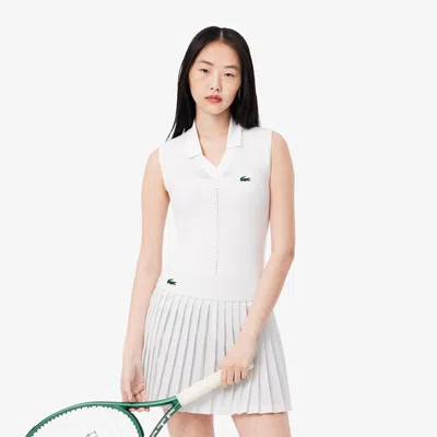 Lacoste Women's Ultra Dry Lined Tennis Skirt - 40 In White