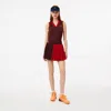 Lacoste Women's Lined Ultra Dry Tennis Skirt - 44 In Red