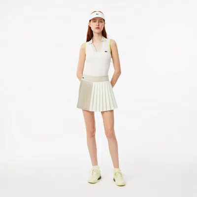 Lacoste Women's Lined Ultra Dry Tennis Skirt - 34 In Grey