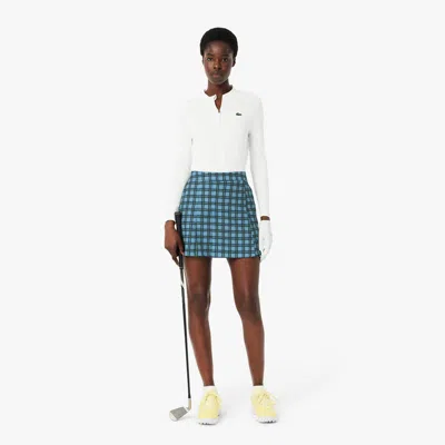 Lacoste Women's Ultra Dry Stretch Lined Golf Skirt - 34 In Blue