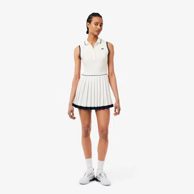 Lacoste Women's Ultra Dry Tennis Heritage Dress - 40 In White