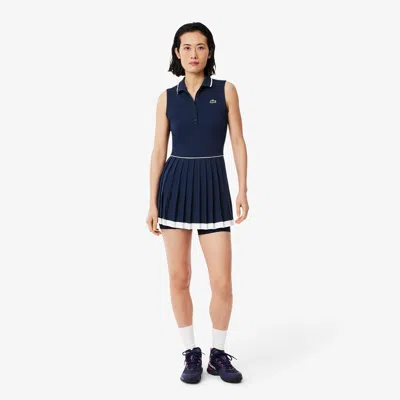 Lacoste Women's Ultra Dry Tennis Heritage Dress - 34 In Blue