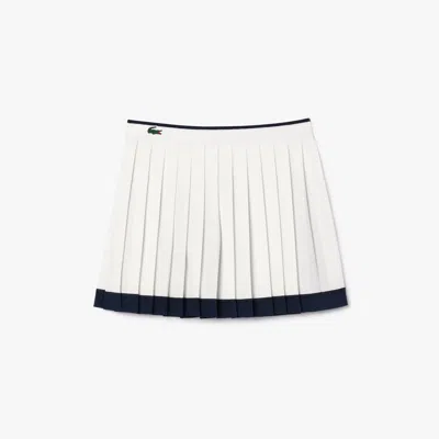 Lacoste Women's Ultra Dry Tennis Heritage Stretch Skirt - 38 In White