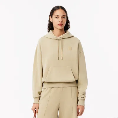 Lacoste Women's Oversized Washed Effect Hoodie - 32 In Beige