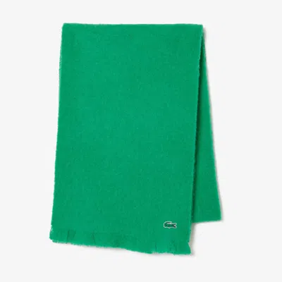 Lacoste Women's Wide Fuzzy Wool Scarf - One Size In Green