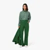 Lacoste Women's Wide Leg Denim Jeans - 42 In Green