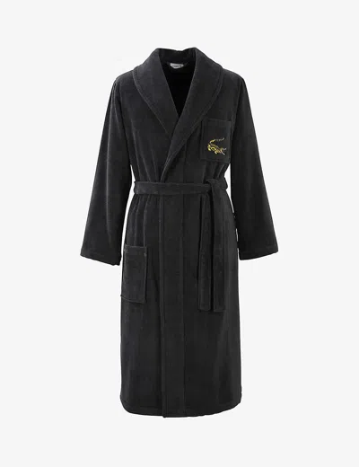 Lacoste Womens Bitume L René Logo-embroidered Organic Cotton-terry Bathrobe