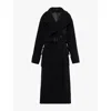Lacoste Womens Black Jasper Double-breasted Wool Coat In Black