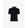 Lacoste Womens Black Slim-fit Fluffy-knit Polo Top In Black