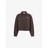Lacoste Womens Brown Logo-appliqué Polo Cotton-jersey Sweatshirt Xs In Brown