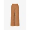 Lacoste Womens Brown Straight-leg Mid-rise Cotton Corduroy Trousers Xs In Brown