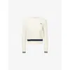 Lacoste Womens Cream Cricket Cable-knit Stretch-wool Blend Jumper In White