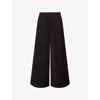 Lacoste Womens Dark Brown Lanae Wide-leg Cotton-jersey Jogging Bottoms In Dark Brown