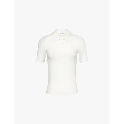 Lacoste Womens Fw24 Runway Slim-fit Jersey Polo Shirt Crystal