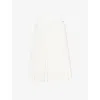 Lacoste Womens  Pleated Mid-waist Woven Midi Skirt In White