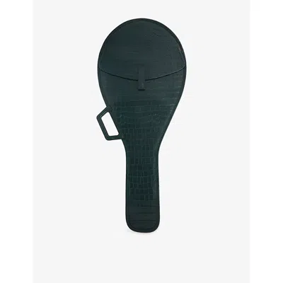 Lacoste Womens Elderton Racket Croc-effect Leather Bag