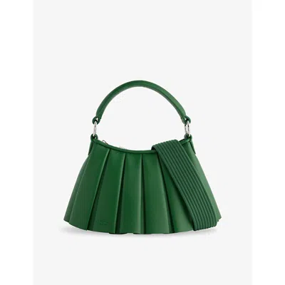 Lacoste Womens Fairway Lenglen Extra Small Leather Cross Body Bag In Green