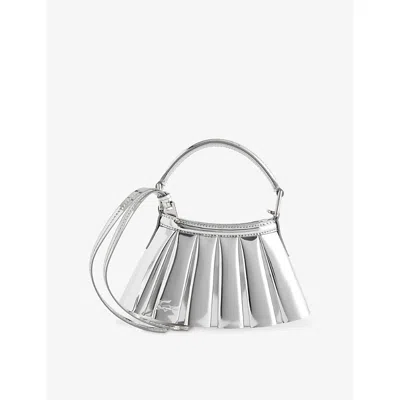 Lacoste Womens Silver Mirror Lenglen Extra Small Leather Cross Body Bag