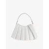 Lacoste Womens White Lenglen Pleated Leather Hobo Bag In White
