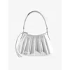Lacoste Womens Silver Mirror Lenglen Small Leather Cross Body Bag In Gray