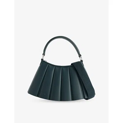 Lacoste Womens Varech Lenglen Small Leather Cross Body Bag In Green