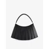 Lacoste Womens Black Medium Lenglen Leather Hobo Bag In Black