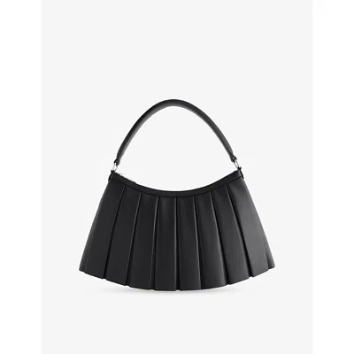 Lacoste Womens Black Medium Lenglen Leather Hobo Bag