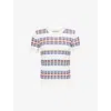 Lacoste Womens White Logo-appliqué Stripe Knitted Top Xs In White