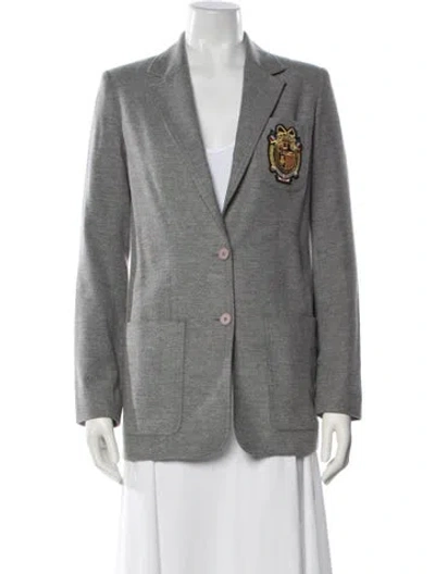 Pre-owned Lacoste Wool Blazer In Gray