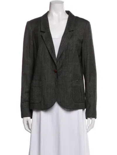 Pre-owned Lacoste Wool Blazer In Green/grey