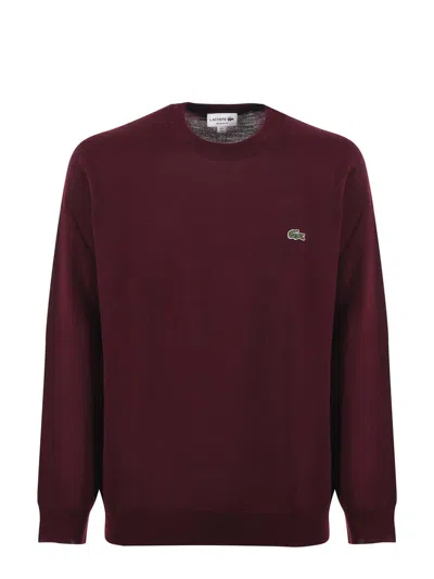 Lacoste Wool Blend Sweater In Red