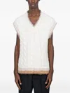 Lacoste Wool Cable-knit Sweater In White