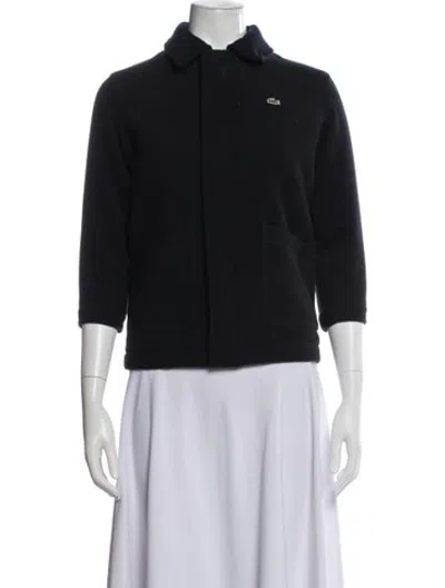 Pre-owned Lacoste Wool Coat In Black