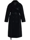 Lacoste Womens Black Jasper Double-breasted Wool Coat In Black