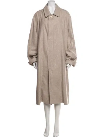 Pre-owned Lacoste Wool Coat In Neutrals