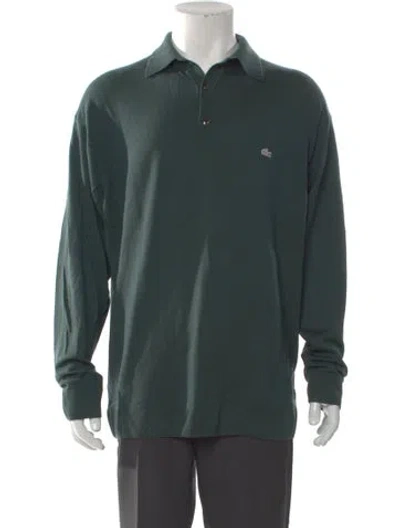 Pre-owned Lacoste Wool Collar Polo Sweater In Green