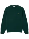 Lacoste Wool Crew Neck Sweater In Green