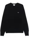 Lacoste Pullover In Cotone Nero In Blue